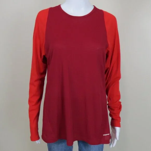 Patagonia Capilene 2 Women's Shirt Base Layer SIZE XL Red - Picture 1 of 11